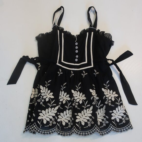 Womens Anna Sui Black, White Top 2 - Picture 2 of 6